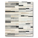 Modern Grey Stripe Abstract Area Rug