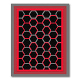 Modern Black Red Hexagon Area Rug