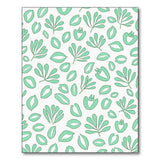 Mint Green Leaf Print Boho Area Rug