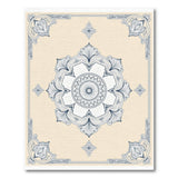 Beige Mandala Area Rug with Ornate Blue Design