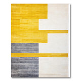 Bold Yellow Block Geometric Area Rug