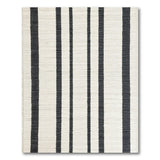 Bold Black White Striped Flatweave Rug