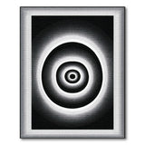 Hypnotic Halftone Concentric Circles Black White Rug