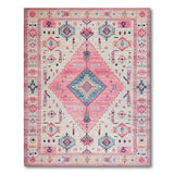 Pink Teal Southwestern Geometric Area Rug