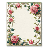 ODIKA Romantic Pink Rose Floral Washable Area Rug, Low Pile Non-Slip Vintage Carpet