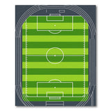 Green Soccer Field Stadium Area Rug