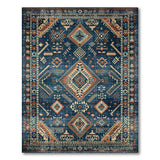 Indigo Blue Southwestern Geometric Area Rug