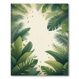 Lush Coastal Beach Lush Green Palm Leaf Area Rug