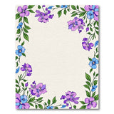 Purple Blue Floral Wreath Border Area Rug