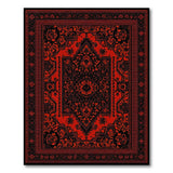 ODIKA Washable Red Traditional Medallion Area Rug - Low Pile Non-Slip