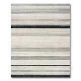 Modern Grey Striped Geometric Modern Area Rug