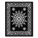 Elegant Snowflake Black White Area Rug