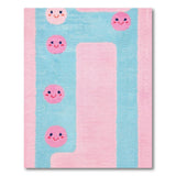 Cute Pink Smiley Faces Kids Area Rug