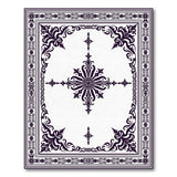 Purple Purple Ornate Baroque Border Area Rug
