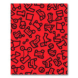 Bold Red Geometric Line Art Area Rug