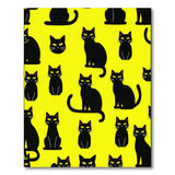 Yellow Playful Black Cats Yellow Area Rug