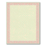 Mint Green Checkered Floral Border Area Rug