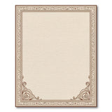 ODIKA Vintage Scroll Border Washable Area Rug - Low Pile Non-Slip