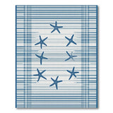 Coastal Blue Starfish Plaid Area Rug