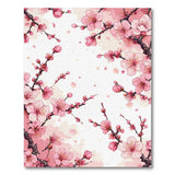 Floral Vintage Pink Cherry Blossom Branches Area Rug