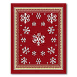 Festive Red Snowflake Holiday Area Rug