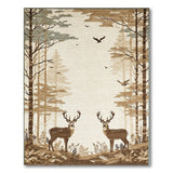 Majestic Woodland Deer Forest Area Rug