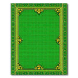 Emerald Green Floral Border Area Rug