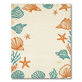 Coastal Seashell Starfish Area Rug