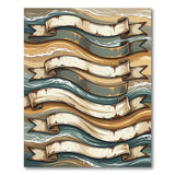 Layered Distressed Banner Coastal Wave Rug