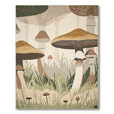 Brown and Tan Whimsical Mushroom Forest Area Rug