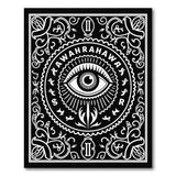 Mystical All-Seeing Eye Black White Area Rug