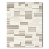 Beige White Geometric Block Area Rug
