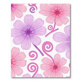 Whimsical Pink Purple Floral Area Rug