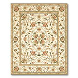 Ornate Ivory Floral Persian Area Rug