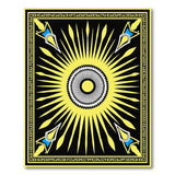 Radiant Yellow Sunburst Tribal Area Rug