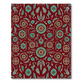 Ornate Red Teal Mandala Persian Area Rug