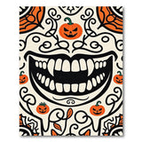 Halloween Fanged Pumpkin Grin Area Rug