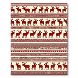 Red Deer Silhouette Tribal Pattern Rug