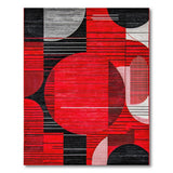 Abstract Bold Red Geometric Abstract Area Rug