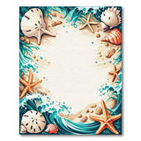 ODIKA Washable Coastal Starfish & Seashell Area Rug - Low Pile Non-Slip Beach Decor