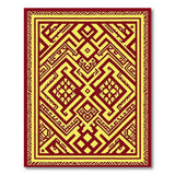 Red Gold Geometric Heritage Tribal Rug