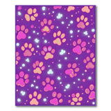 Sparkling Purple Paw Prints Area Rug