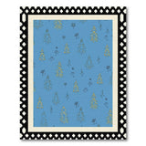 Whimsical Yellow Pines on Teal Area Rug
