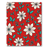 Vibrant Red Daisy Floral Area Rug with Teal Leaves