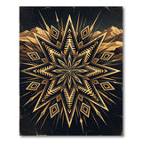 Gold Geometric Starburst Mountain Rug