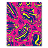 Vibrant Pink Abstract Blob Area Rug
