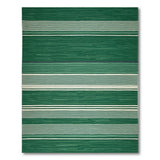 Green Striped Geometric Area Rug