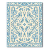 Elegant Blue Scrolling Leaf Persian Rug
