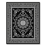 Traditional Persian Black and White Intricate Black White Persian Mandala Rug