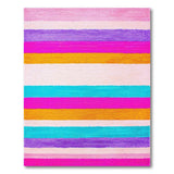 Vibrant Multi-Color Striped Shag Area Rug